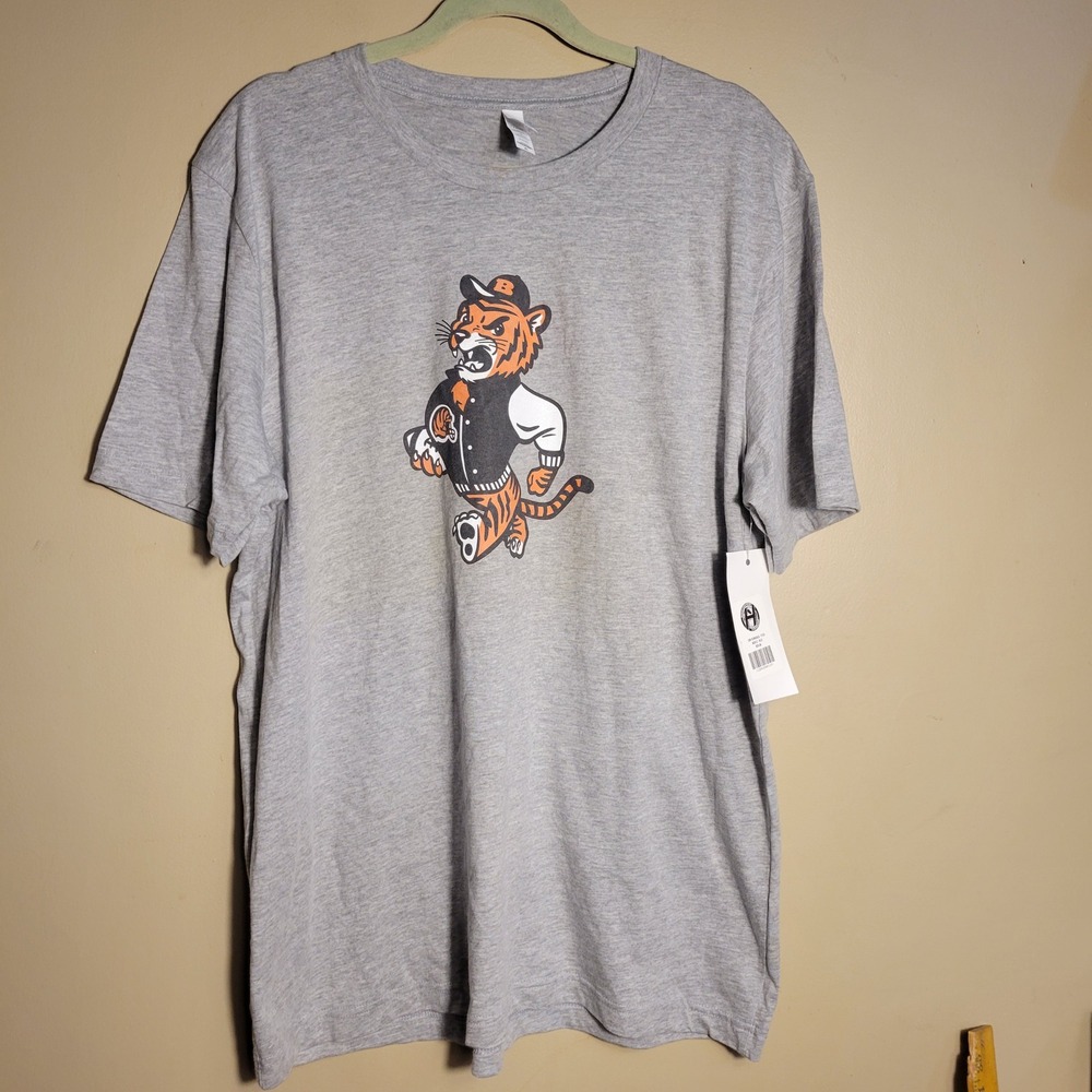 Bella Canvas Cincinnati Bengals Tiger Mascot Graphic T-Shirt Gray Mens XL‎ NWT
